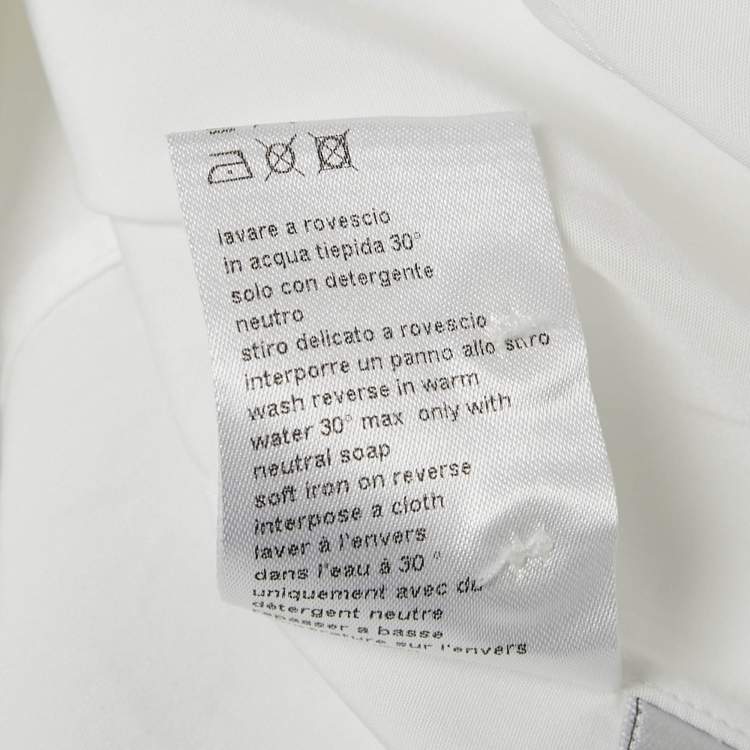 مملوكة مسبقًا Neil Barrett White Lighting Bolt Print Cotton Slim Fit Shirt L