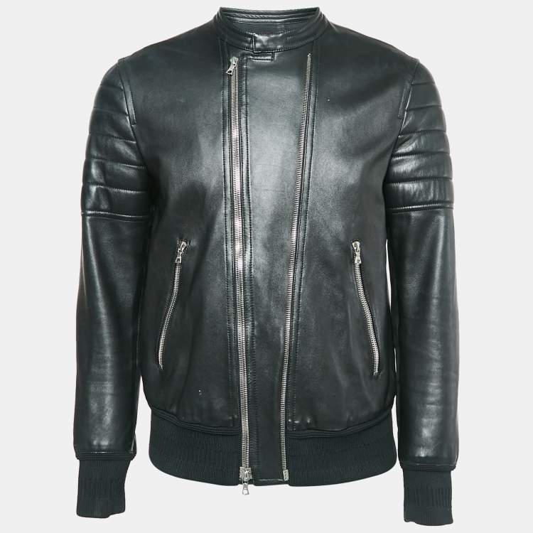 Neil Barrett Black Leather Zip-Up Skinny Fit Jacket M Neil Barrett | The  Luxury Closet