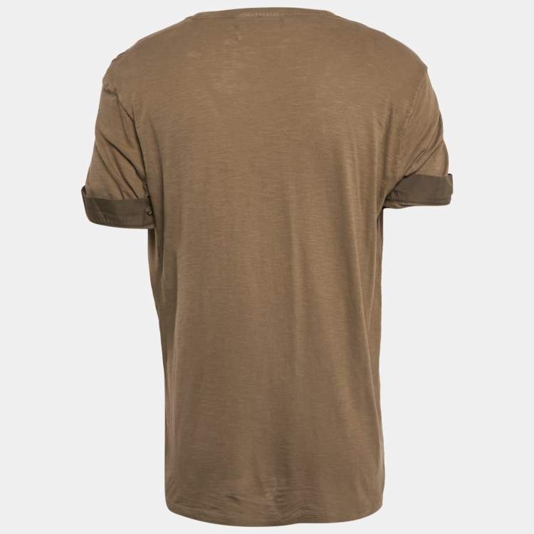 مملوكة مسبقًا Neil Barrett Brown Cotton Loose Fit T-Shirt L