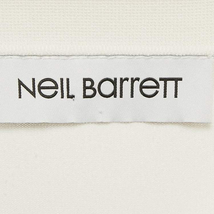 Pre Owned Neil Barrett White Jersey Polo T-Shirt L