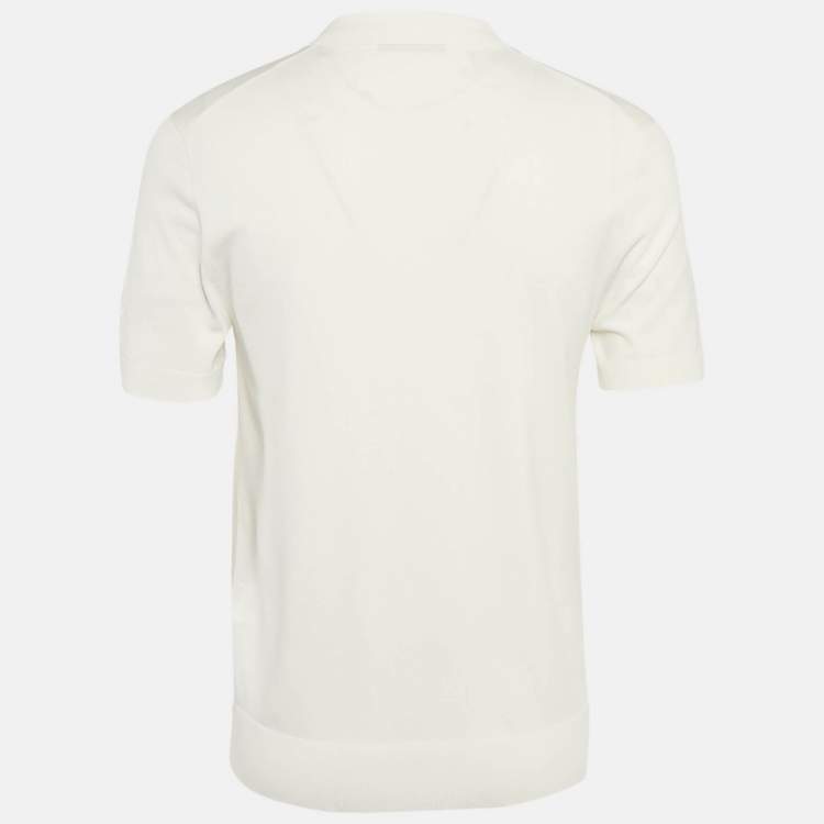 Pre Owned Neil Barrett White Jersey Polo T-Shirt L