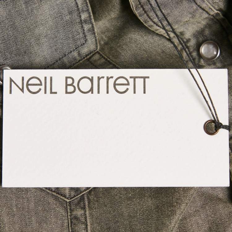 Pre Owned Neil Barrett Grey Denim  Long Sleeve Shirt L