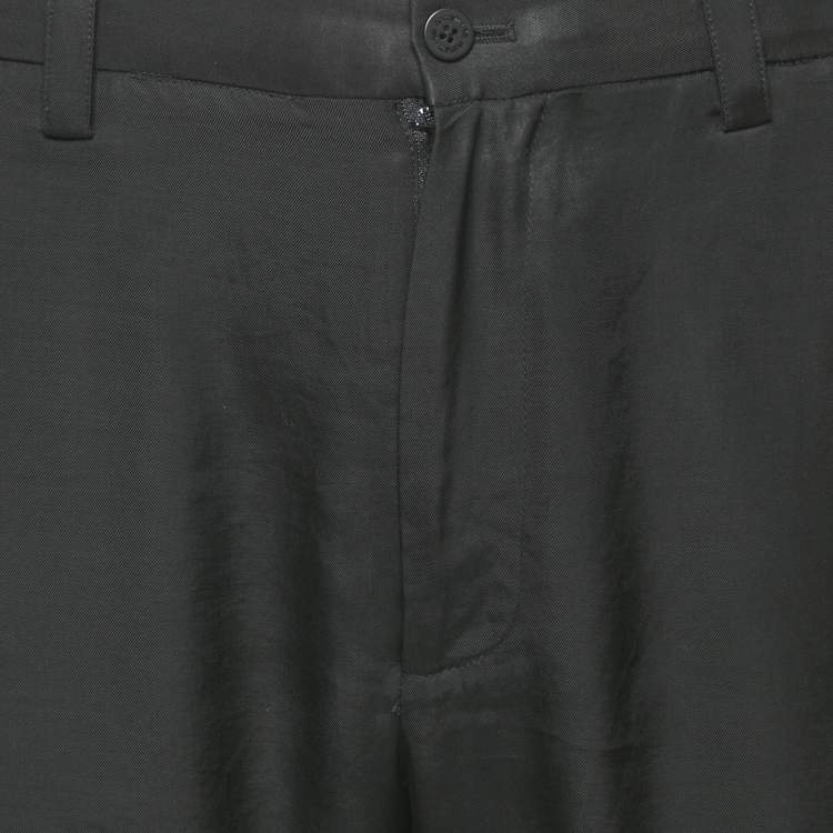 مملوكة مسبقًا Neil Barrett Black Gabardine Loose Fireman Cargo Trousers XL