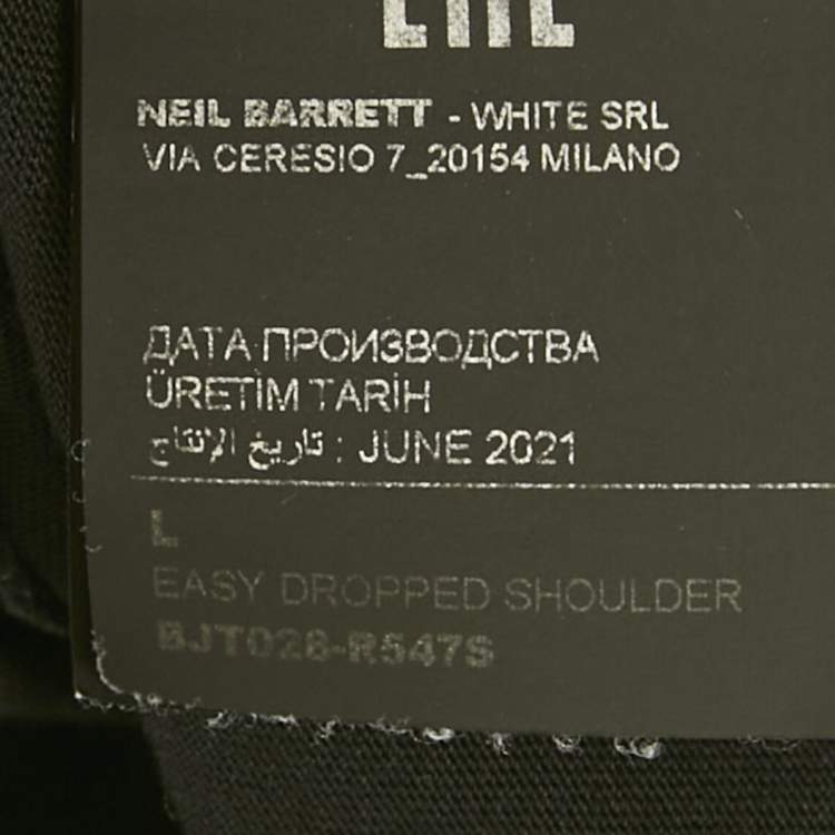 Pre Owned Neil Barrett Black Pocket Detail Jersey Crewneck T-Shirt L
