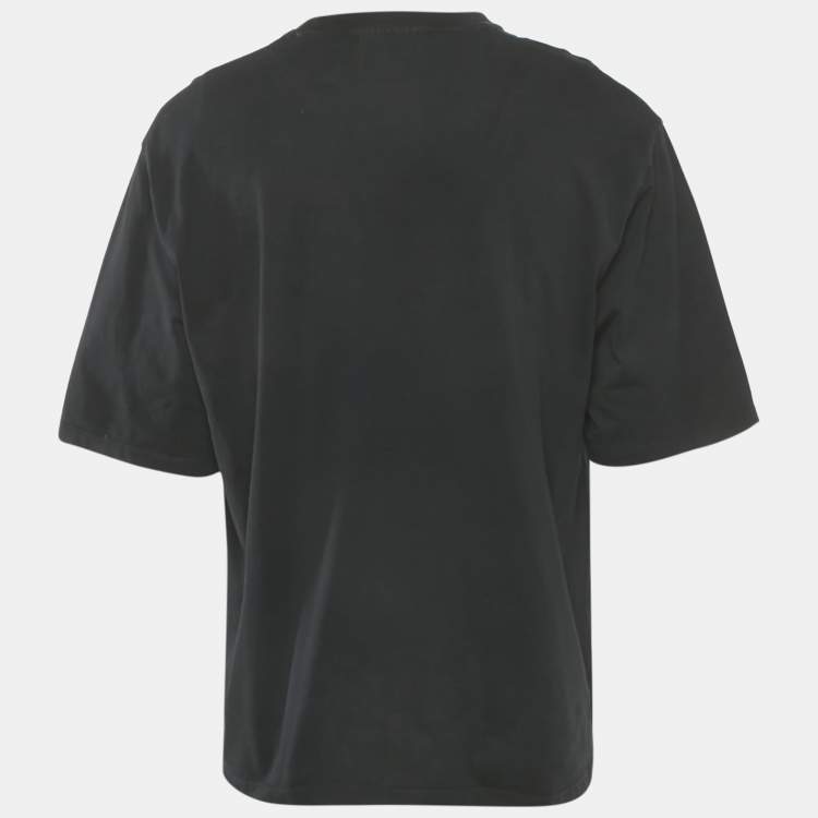 Pre Owned Neil Barrett Black Pocket Detail Jersey Crewneck T-Shirt L