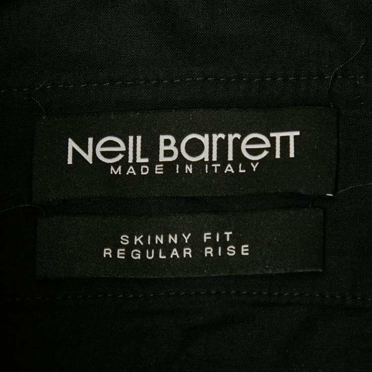 Pre Owned Neil Barrett Black Ombre Wool Skinny Fit Trousers L