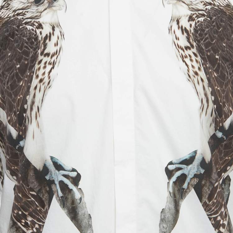 مملوكة مسبقًا Neil Barrett White Eagle Print Cotton Slim Fit Shirt M