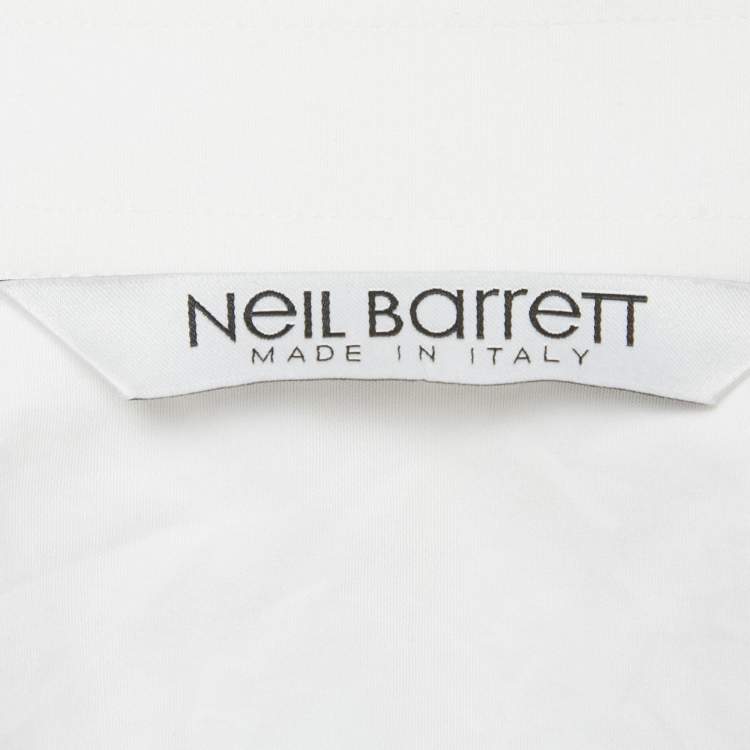 مملوكة مسبقًا Neil Barrett White Eagle Print Cotton Slim Fit Shirt M