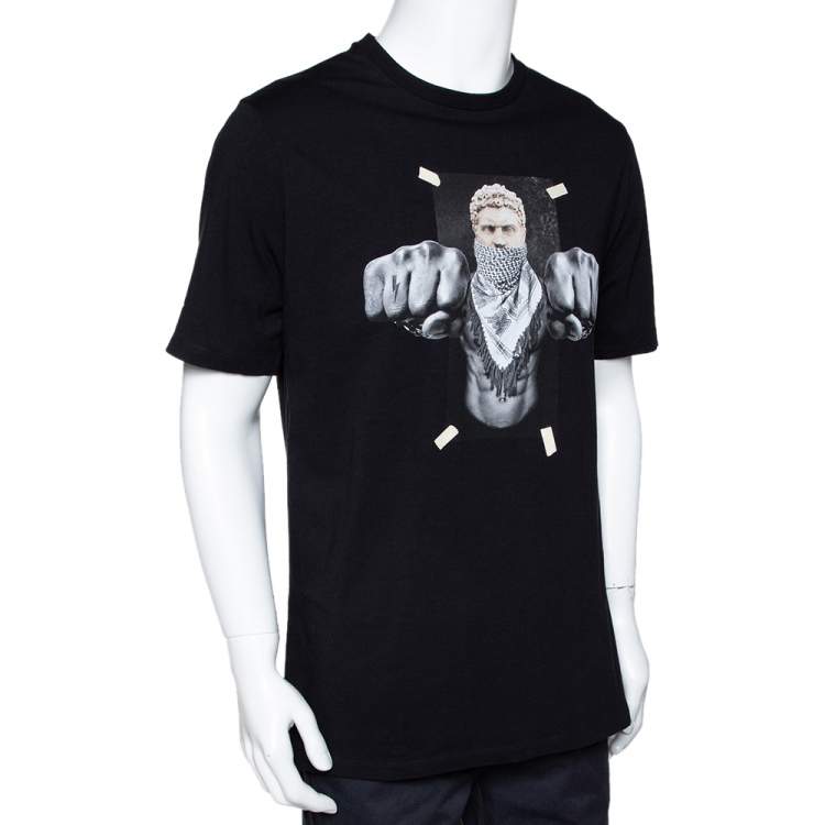 Pre Owned Neil Barrett Black Graphic Printed Cotton Athletic Fit T-Shirt L