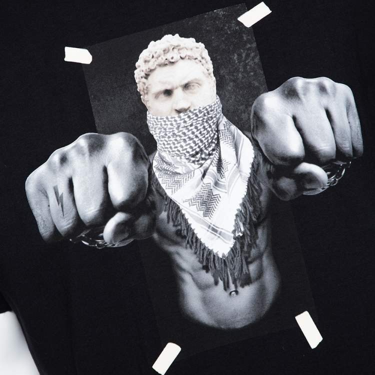 Pre Owned Neil Barrett Black Graphic Printed Cotton Athletic Fit T-Shirt L