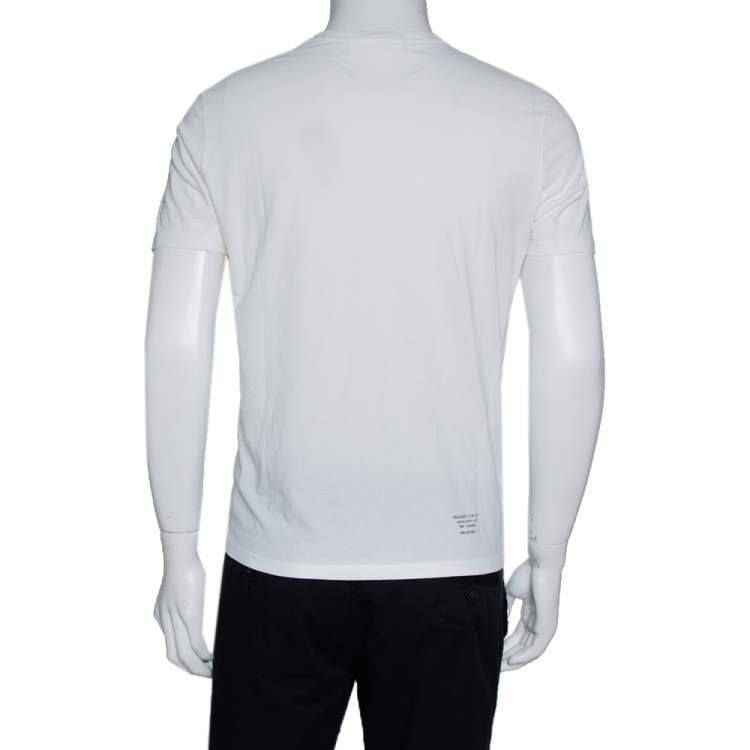 Pre Owned Neil Barrett Cream Cotton Hybrid Top Hat Statue Print T-Shirt S 