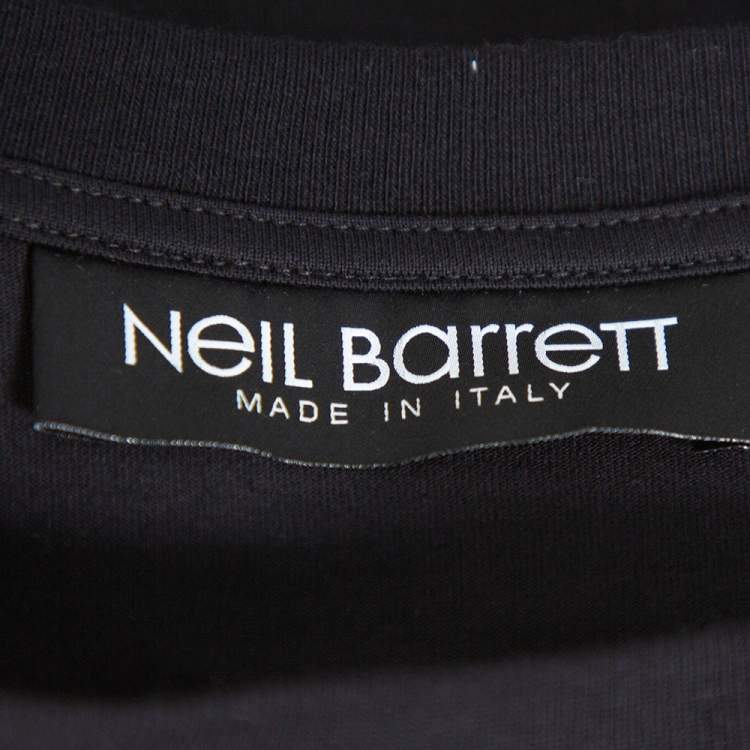 Pre Owned Neil Barrett Black Girl With The Pearl Earring Printed Cotton Crewneck T-Shirt L