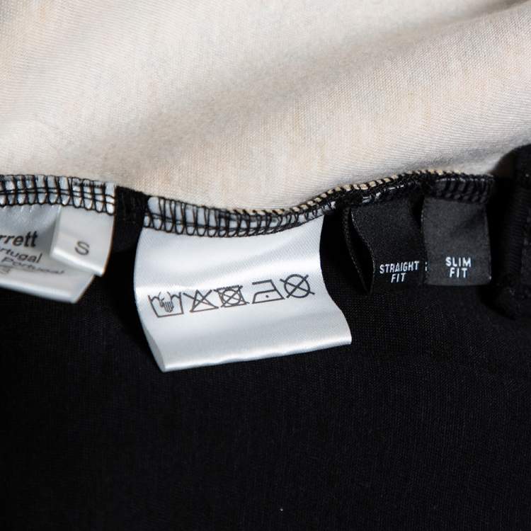Pre Owned Neil Barrett Monochrome Kefiya Bolt Paneled Knit T-Shirt S
