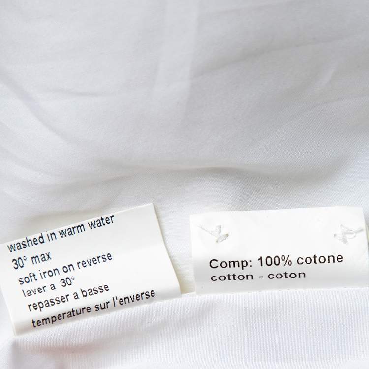 Pre Owned Neil Barrett White Cotton Neck Tie Printed Button Front Shirt M 