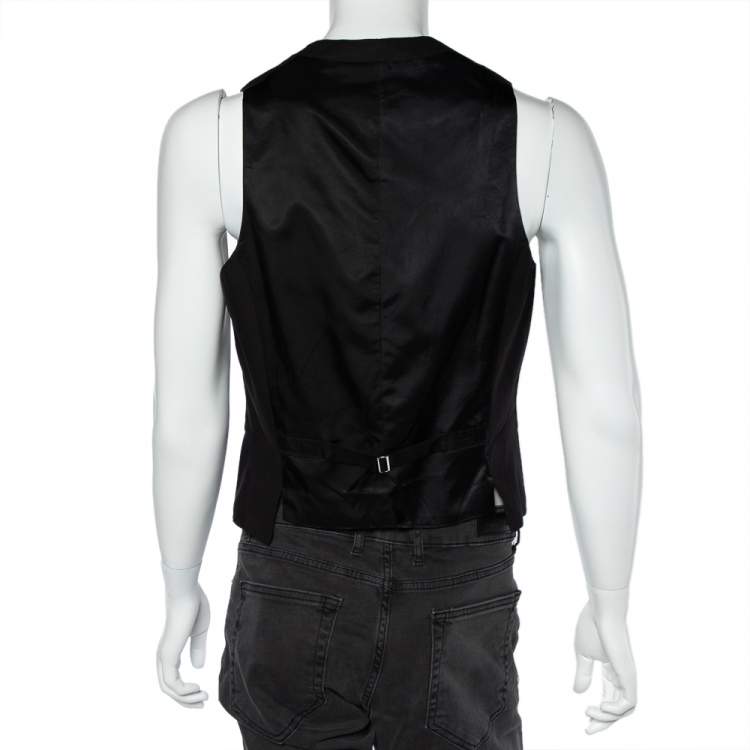 Pre Owned Neil Barrett Black Cotton & Linen Sleeveless Vest M