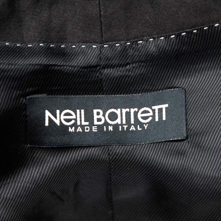 Pre Owned Neil Barrett Black Cotton & Linen Sleeveless Vest M