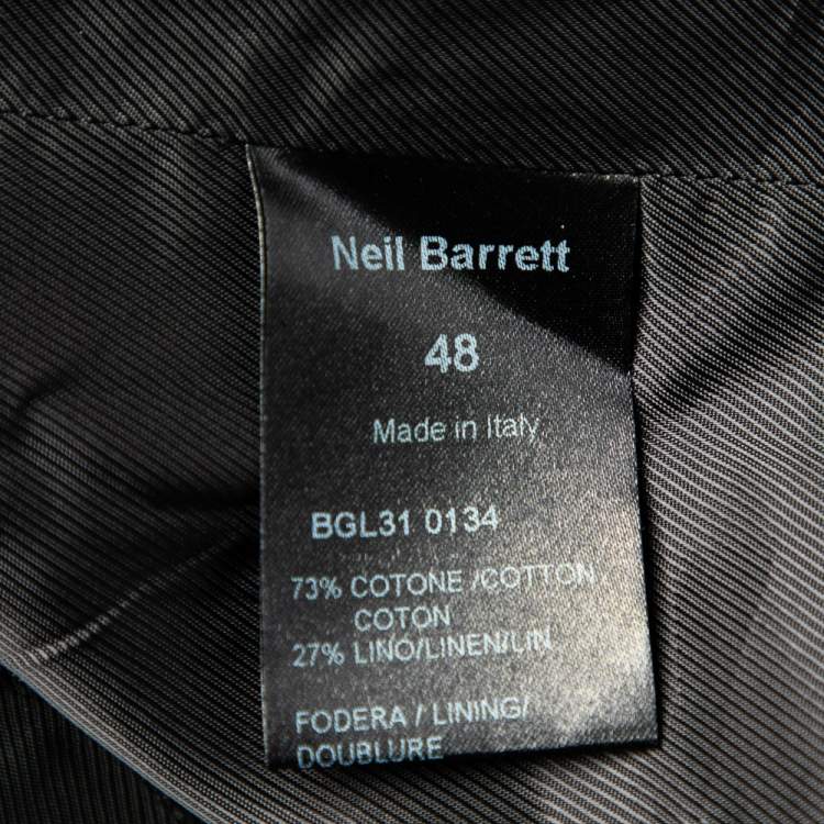 Pre Owned Neil Barrett Black Cotton & Linen Sleeveless Vest M