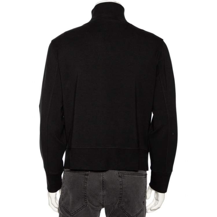 Pre Owned Neil Barrett Black Knit High Collar Regular Bomber Fit Tracksuit Jacket L