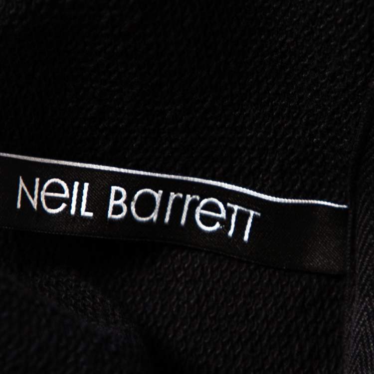 Pre Owned Neil Barrett Black Knit Printed Crew Neck Sweatshirt M 
