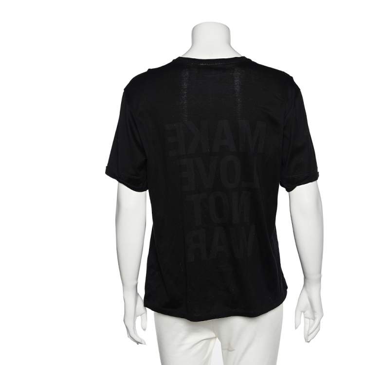 مملوكة مسبقًا Neil Barrett Black Printed Cotton T-Shirt M