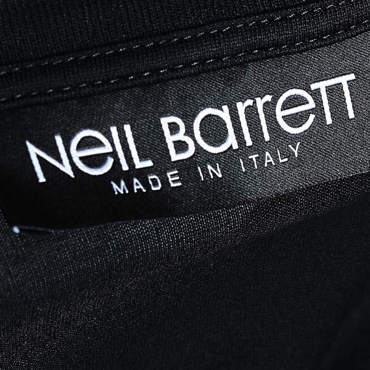 مملوكة مسبقًا Neil Barrett Black Printed Cotton T-Shirt M