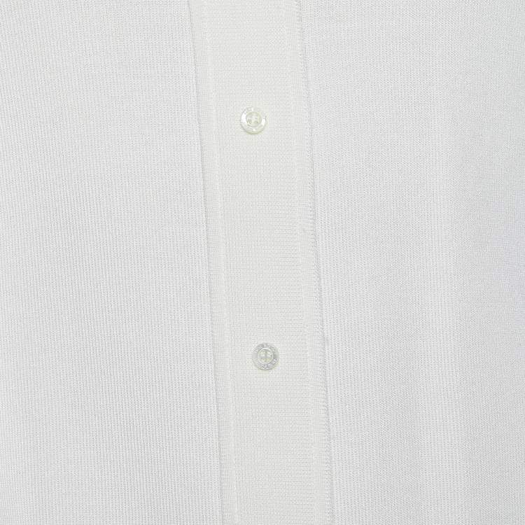 Pre Owned Neil Barrett Off-White Rib Knit Short Sleeve Polo T-Shirt XL