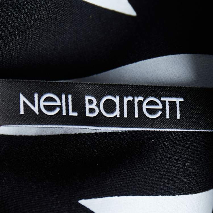 Pre Owned Neil Barrett Black Bolt Printed Knit Crewneck Sweatshirt M
