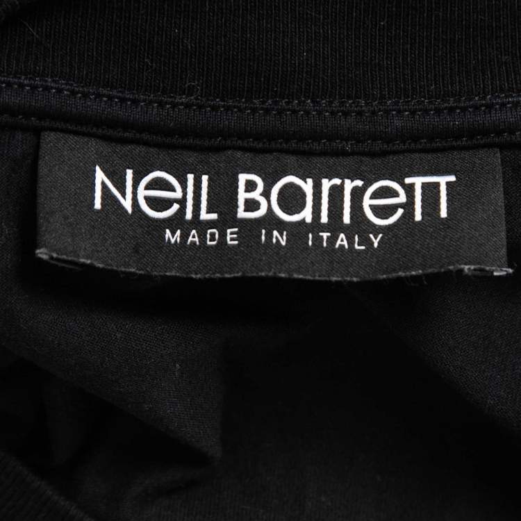 Pre Owned Neil Barrett Black Zeus Rider Print Cotton T-Shirt M