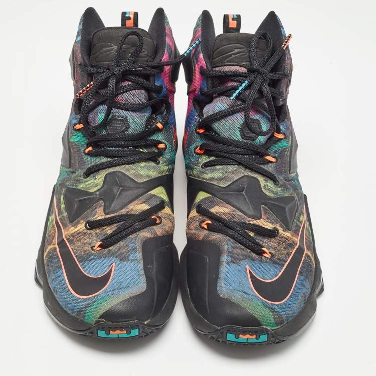 Pre Owned Nike Multicolor Canvas LeBron High Top Sneakers Size 44.5 