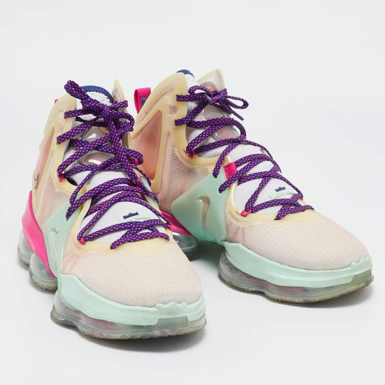 Pre Owned Nike LeBron Multicolor Mesh and Rubber 19 Valentine's Day Love Letter Sneakers Size 41