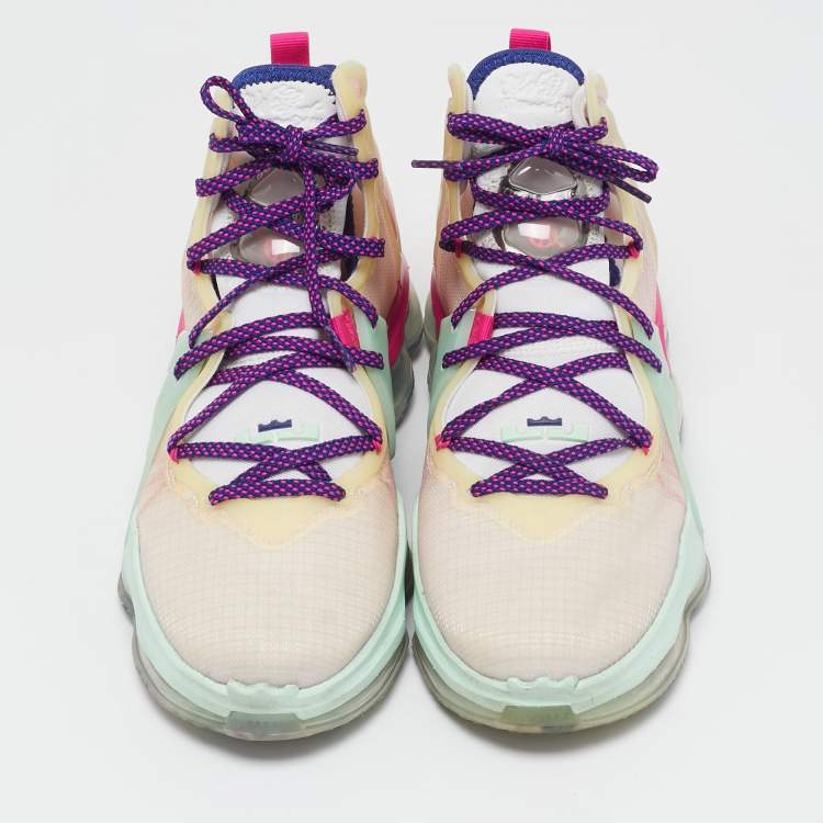 Pre Owned Nike LeBron Multicolor Mesh and Rubber 19 Valentine's Day Love Letter Sneakers Size 41