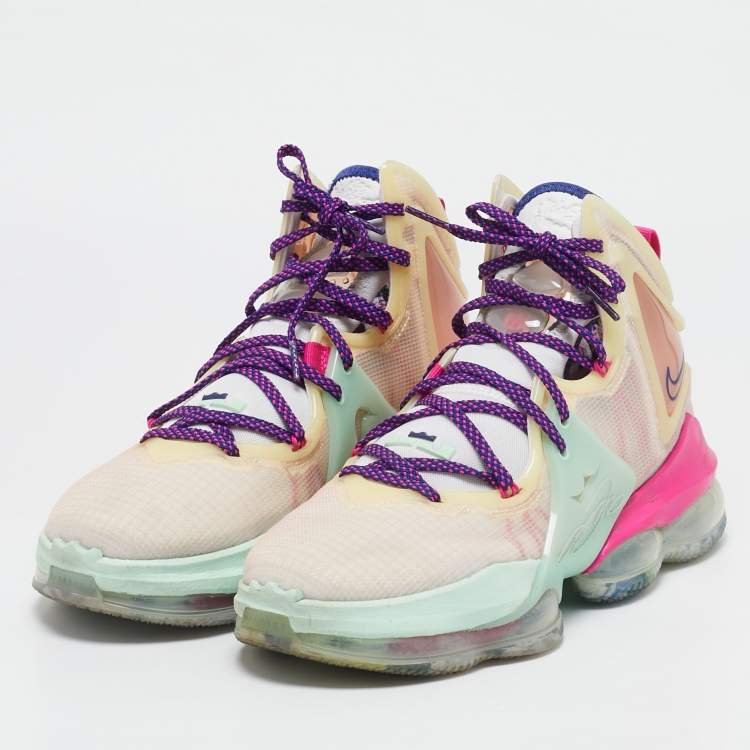 Pre Owned Nike LeBron Multicolor Mesh and Rubber 19 Valentine's Day Love Letter Sneakers Size 41