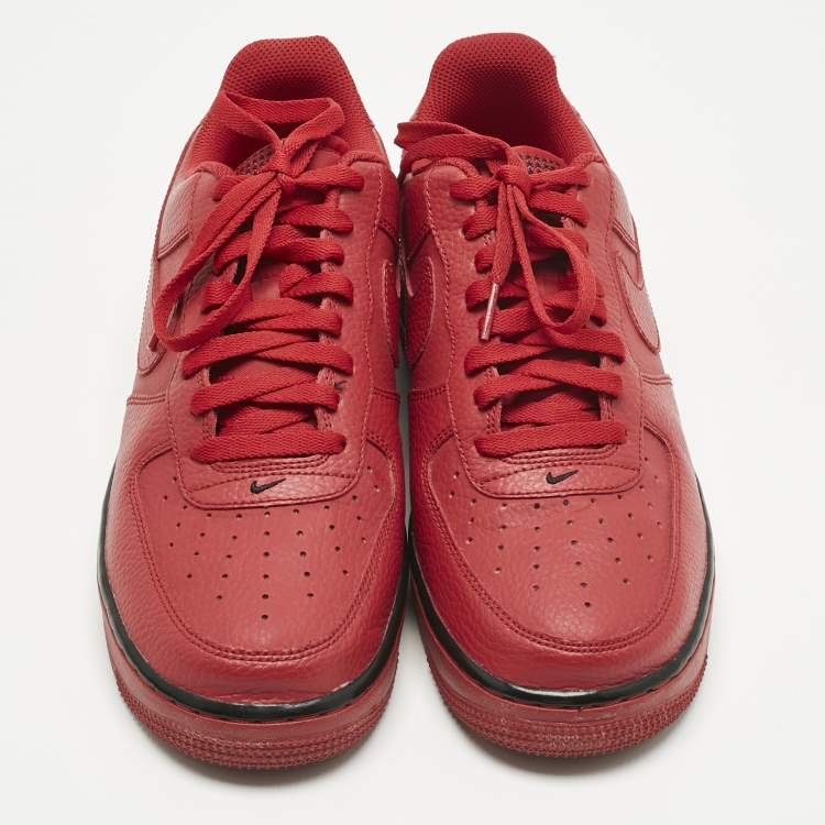 Pre Owned Nike LeBron Red Leather Force 1 low pivot Lace Up Sneakers Size 42.5