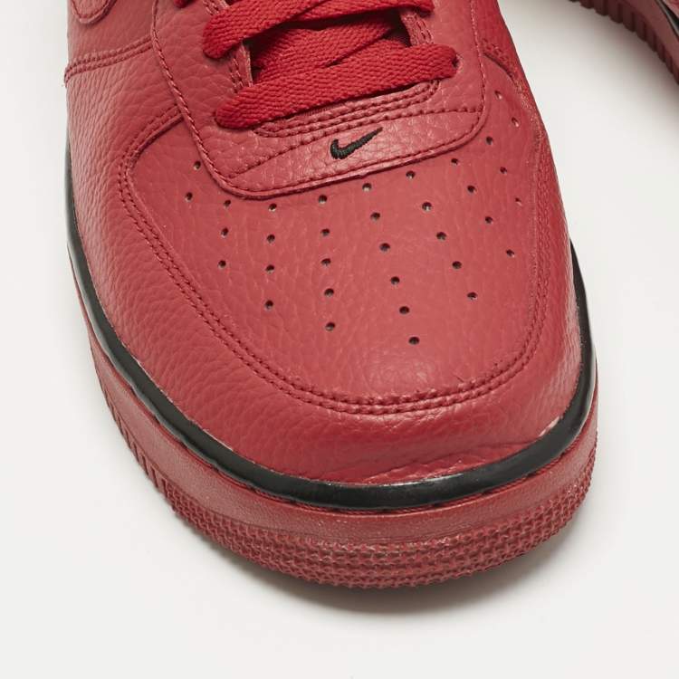 Pre Owned Nike LeBron Red Leather Force 1 low pivot Lace Up Sneakers Size 42.5