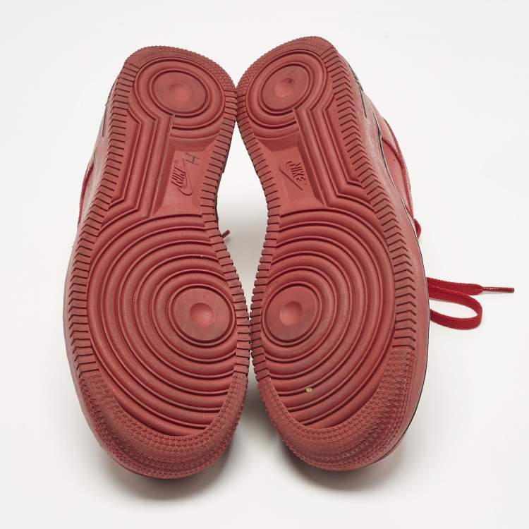 Pre Owned Nike LeBron Red Leather Force 1 low pivot Lace Up Sneakers Size 42.5