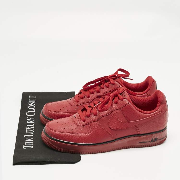 Pre Owned Nike LeBron Red Leather Force 1 low pivot Lace Up Sneakers Size 42.5