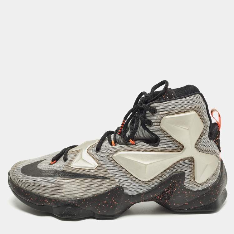 Pre Owned Nike LeBron Size 45 Grey Mesh High Top Sneakers