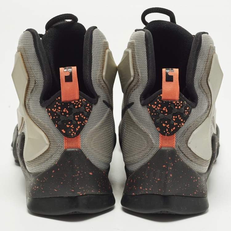 Pre Owned Nike LeBron Size 45 Grey Mesh High Top Sneakers