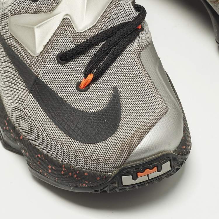 Pre Owned Nike LeBron Size 45 Grey Mesh High Top Sneakers