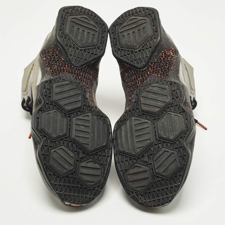 Pre Owned Nike LeBron Size 45 Grey Mesh High Top Sneakers