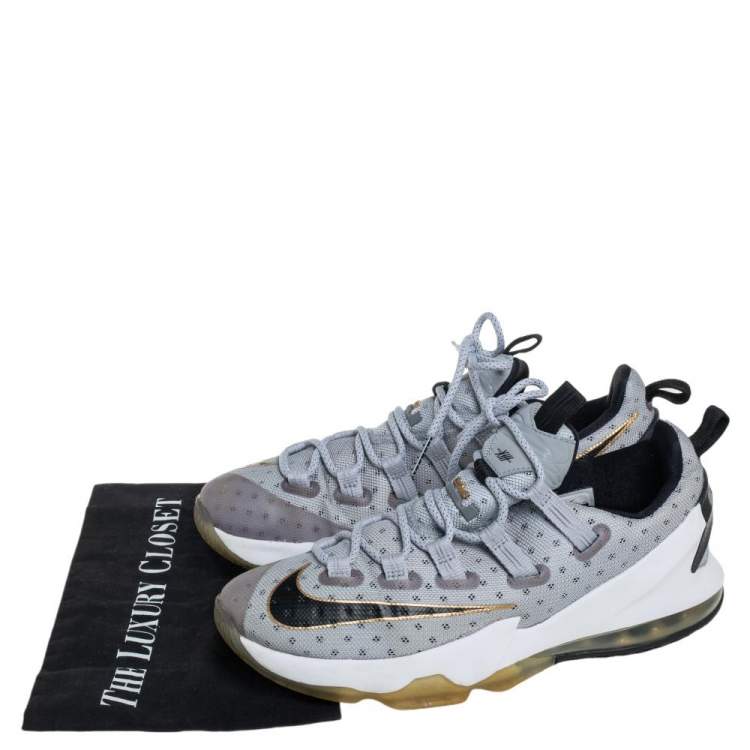 Pre Owned Nike Lebron Grey Mesh And Rubber XIII Low Lace Up Sneakers Size 42.5