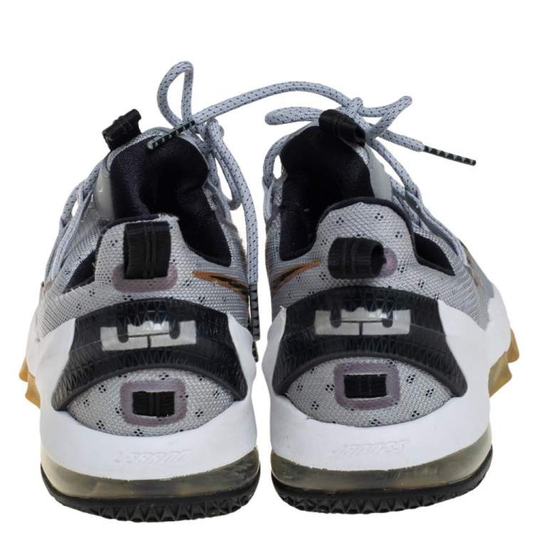 Pre Owned Nike Lebron Grey Mesh And Rubber XIII Low Lace Up Sneakers Size 42.5