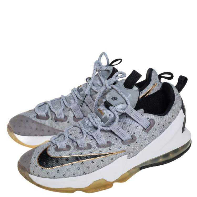 Pre Owned Nike Lebron Grey Mesh And Rubber XIII Low Lace Up Sneakers Size 42.5