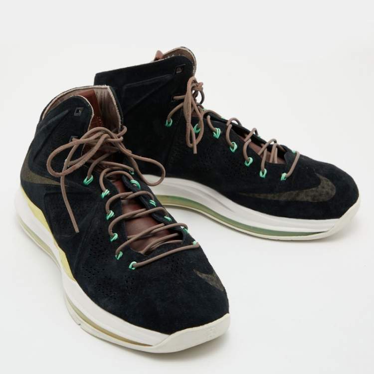 Pre Owned Nike Lebron Black Suede 10 EXT QS Sneakers Size 45