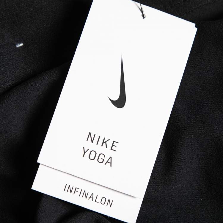 Pre Owned Nike Black Jersey Tight Fit Yoga Pants M