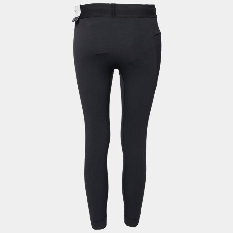 Pre Owned Nike Black Jersey Tight Fit Yoga Pants M