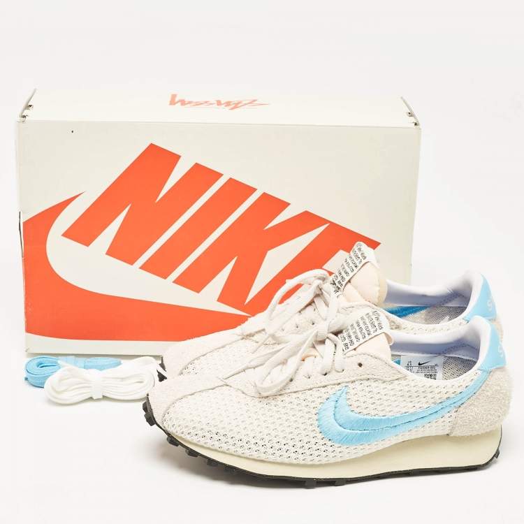 Pre Owned Nike x Stussy Off White Mesh and Suede LD-1000 Phantom Sneakers Size 42