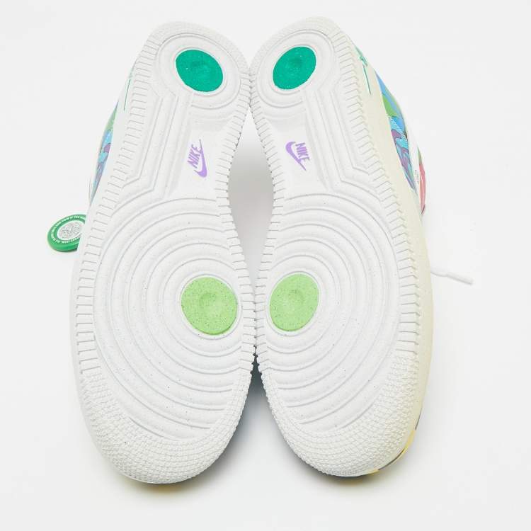 Pre Owned Nike Multicolor Leather Air Force 1 Low Flyleather Ruohan Wang Sneakers Size 45.5