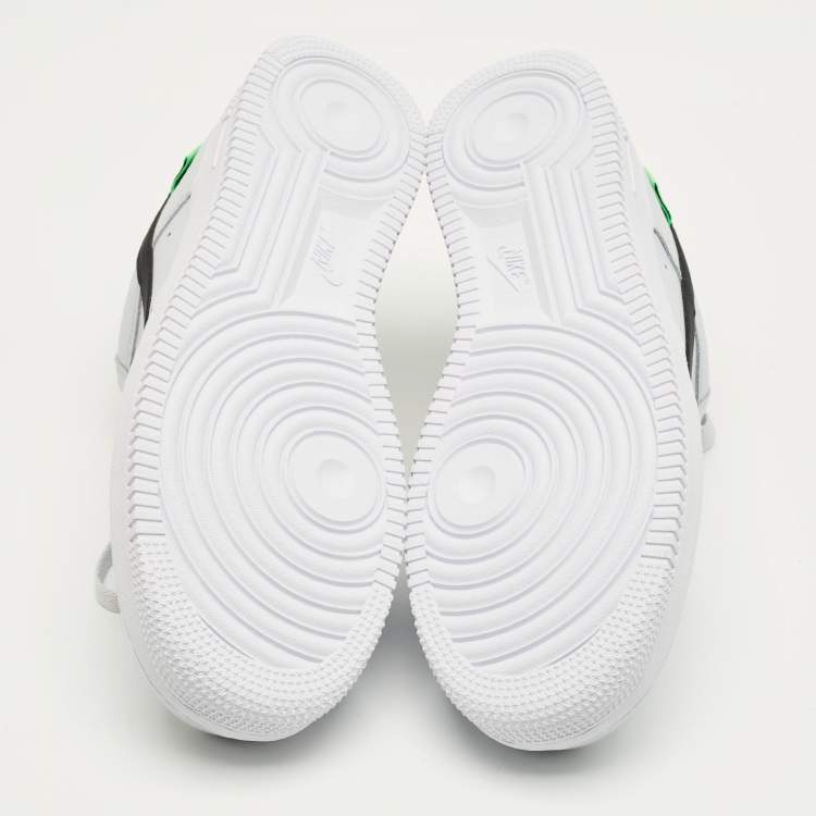 Pre Owned Nike Grey Leather Air Force 1 Low Worldwide Pure Platinum Sneakers Size 44.5