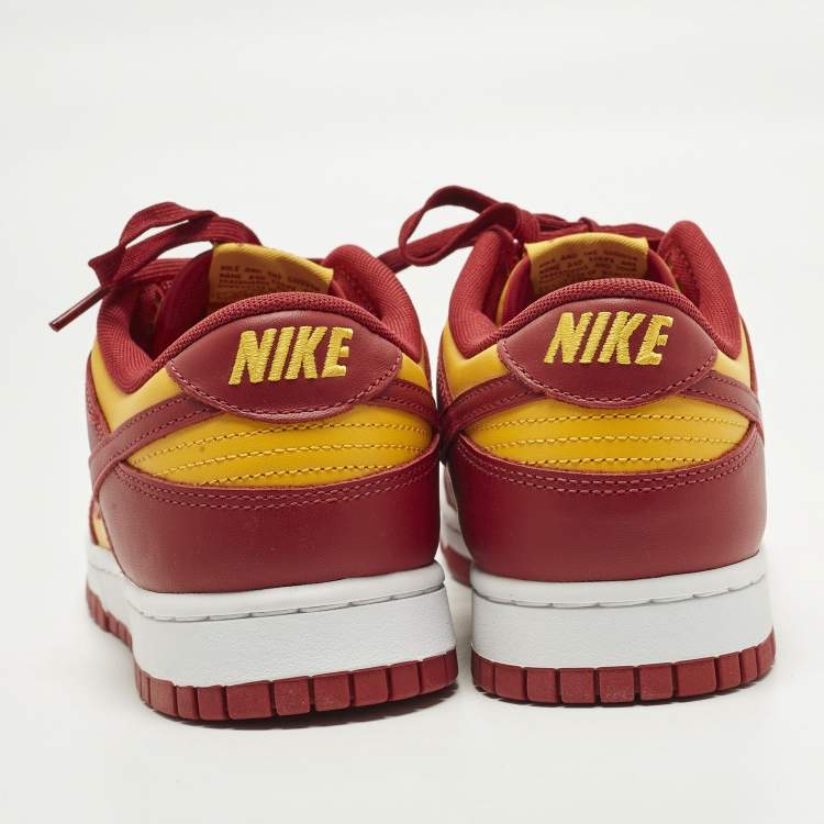 Pre Owned Nike Dunk Midas Gold Size 45 Red/Yellow Leather Low Top Sneakers